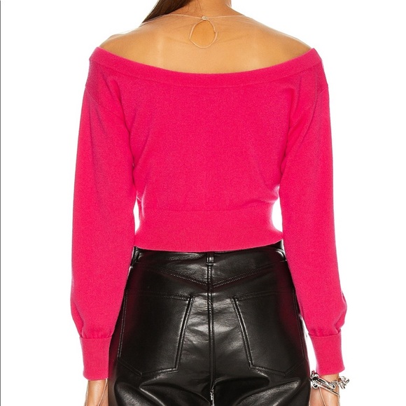 Alexander Wang hot pink sheer yoke sweater - Picture 8 of 8